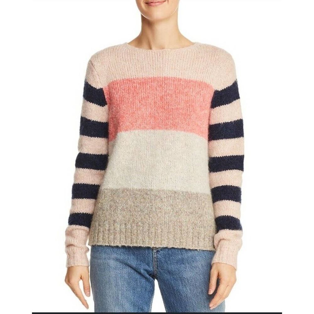 Rebecca Taylor Striped Colorblock Sweater Womens Size Small Wool Blend - Picture 1 of 12